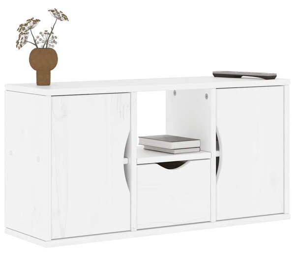 ODDA tömörfa fenyőfa TV szekrény fehér 79x24x40 cm