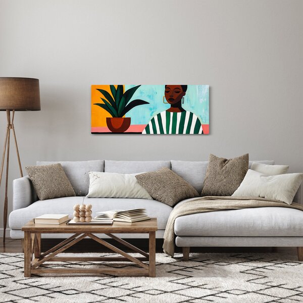Kép - Nő virággal (120x50 cm)