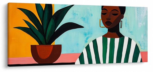Kép - Nő virággal (120x50 cm)