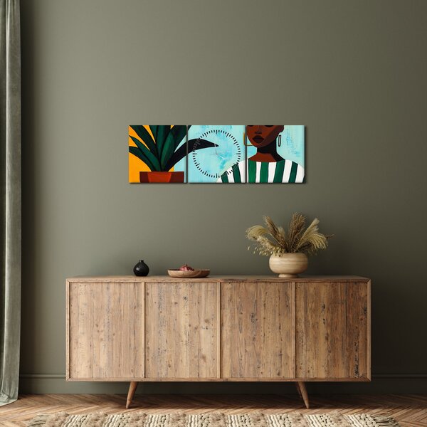 Kép - Nő virággal (órával) (90x30 cm)