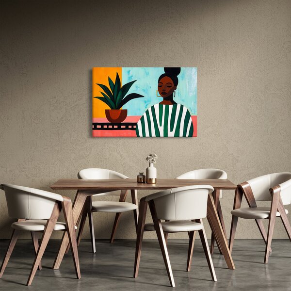 Kép - Nő virággal (90x60 cm)