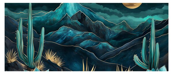 Kép - Türkiz éjszaka (120x50 cm)