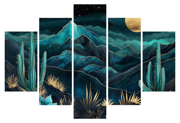 Kép - Türkiz éjszaka (150x105 cm)