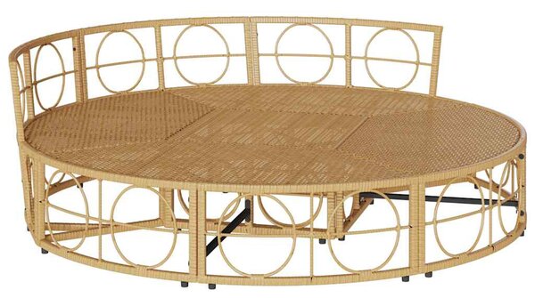 Polyrattan kültéri napozóágy baldachin nélkül