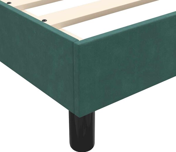 Sötétzöld bársony rugós ágy matrac nélkül 200x210 cm