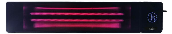 4500W/2250 watt, ElectricSun fekete, infravörös teraszfűtő beltéri/kültéri használatra, termosztáttal és alkalmazással, 100x18 cm-es