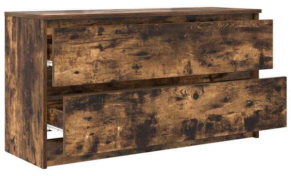 Füstös tölgy színű szerelt fa TV-szekrény 100x35x54 cm
