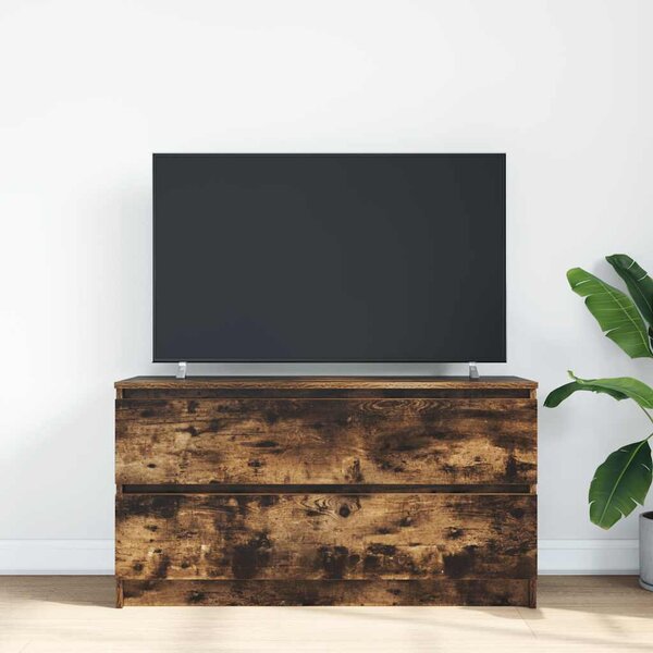 Füstös tölgy színű szerelt fa TV-szekrény 100x35x54 cm