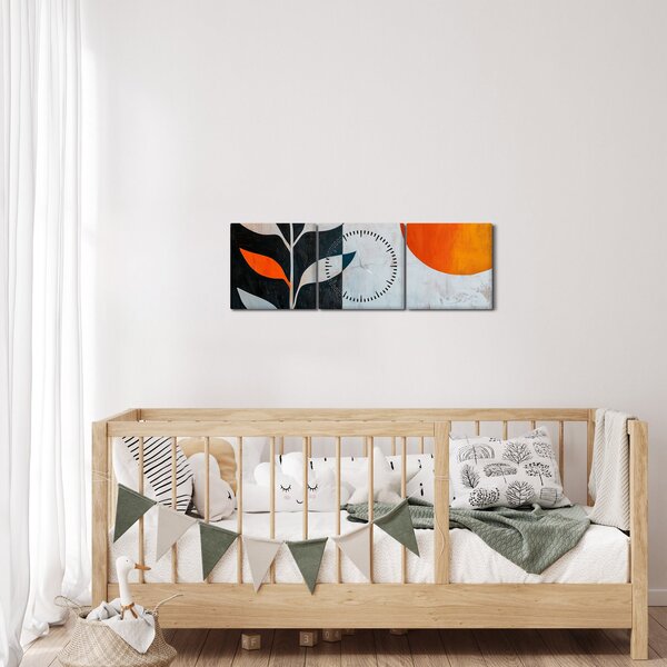 Kép - Növény és nap absztrakciója (órával) (90x30 cm)