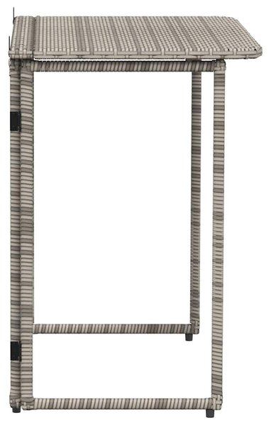 Szürke polyrattan összecsukható kerti asztal 90x51x75 cm