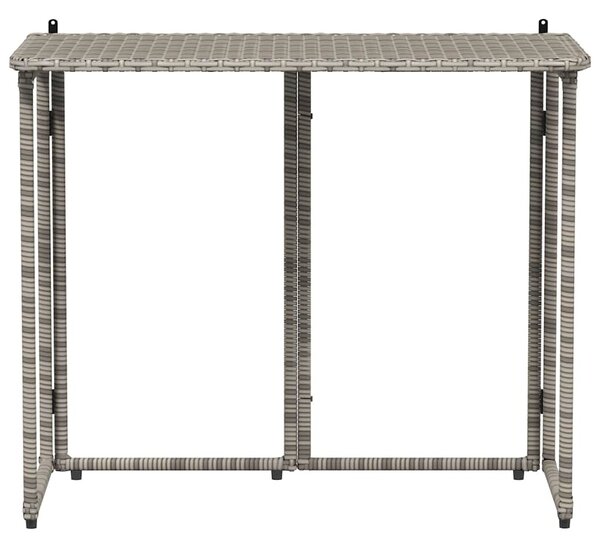 Szürke polyrattan összecsukható kerti asztal 90x51x75 cm
