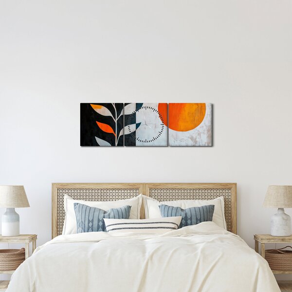 Kép - Növény és nap absztrakciója (órával) (90x30 cm)