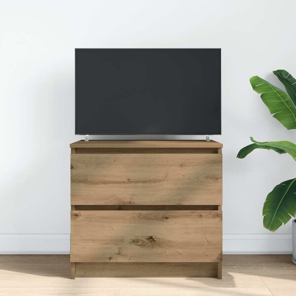 Kézműves tölgy színű szerelt fa TV-szekrény 60x35x54 cm