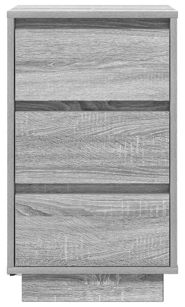 Szürke sonoma színű éjjeliszekrény LED-világítással 38x34x65 cm