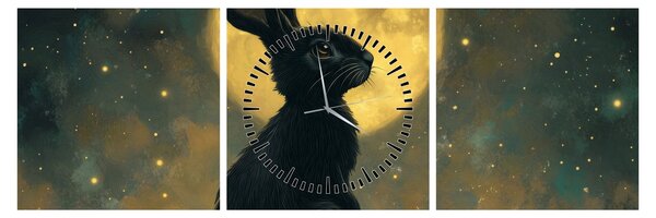 Kép - Nyúl és hold (órával) (90x30 cm)