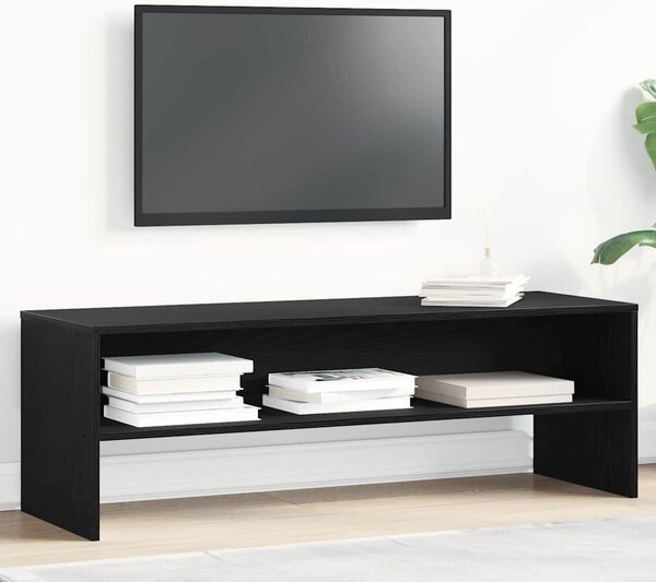Fekete tölgy színű szerelt fa TV-szekrény 120 x 40 x 40 cm