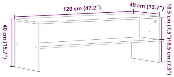 Fekete tölgy színű szerelt fa TV-szekrény 120 x 40 x 40 cm