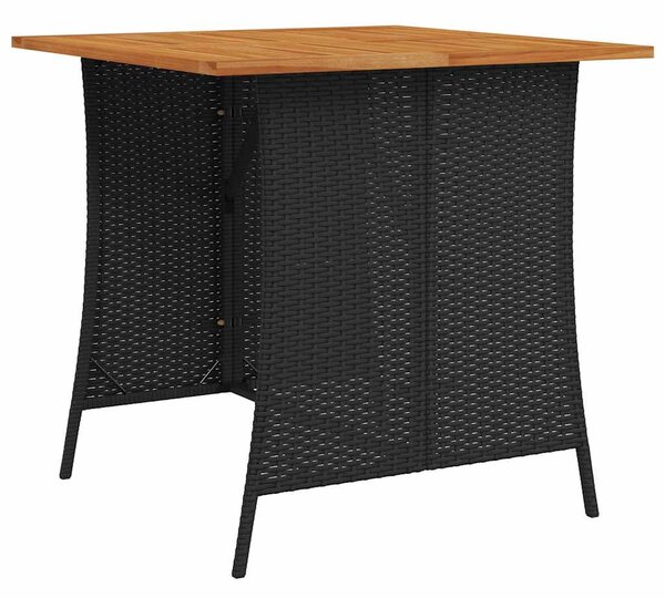 6 részes fekete polyrattan kerti ülőgarnitúra párnával L-alakú