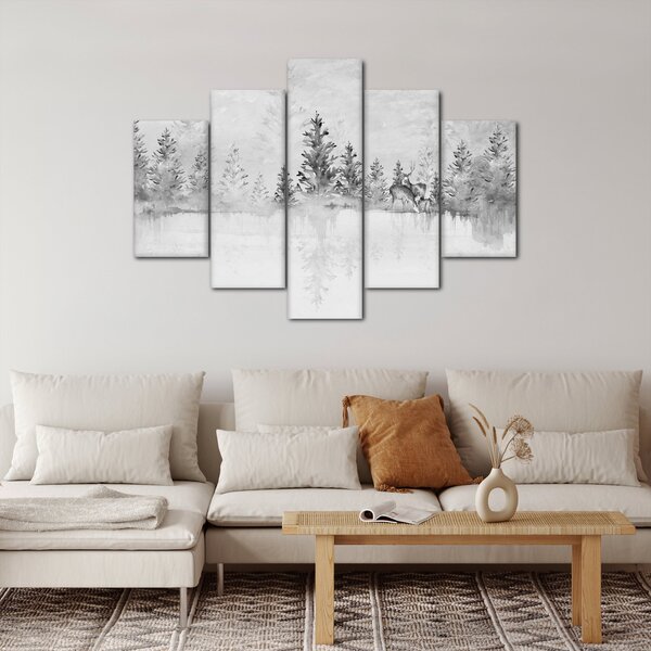 Kép - Szarvas a tónál (150x105 cm)