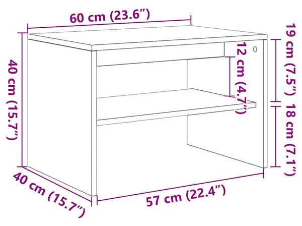 Betonszürke szerelt fa TV-szekrény 60x40x40 cm