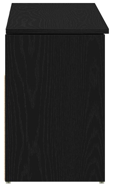 Fekete szerelt fa cipőpolc 102x30,5x45 cm