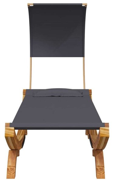 VidaXL Fa Napozóágy Baldachinnal - Antracit - 216cm