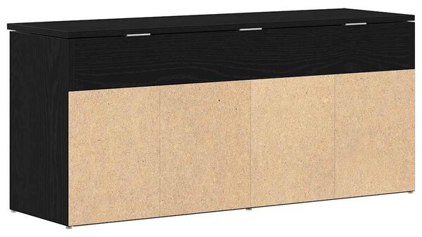 Fekete szerelt fa cipőpolc 102x30,5x45 cm