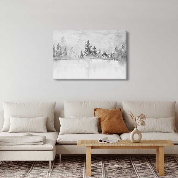 Kép - Szarvas a tónál (90x60 cm)