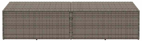 Szürke polyrattan kerti tárolóláda 220x50x58 cm