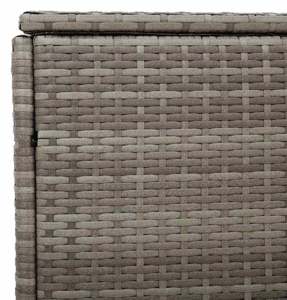 Szürke polyrattan kerti tárolóláda 110 x 50 x 58 cm