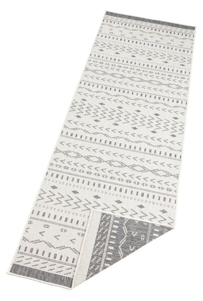 Kuba szürke-krémszínű kültéri szőnyeg, 250 x 80 cm - NORTHRUGS