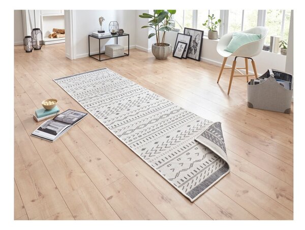 Kuba szürke-krémszínű kültéri szőnyeg, 250 x 80 cm - NORTHRUGS