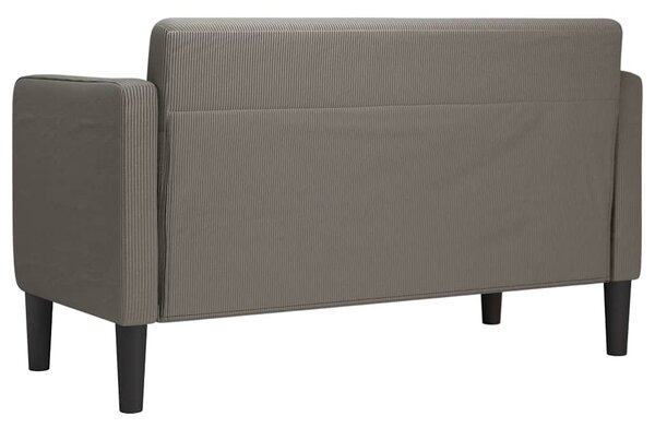 Világosszürke kordbársony szövet loveseat kanapé 109 cm