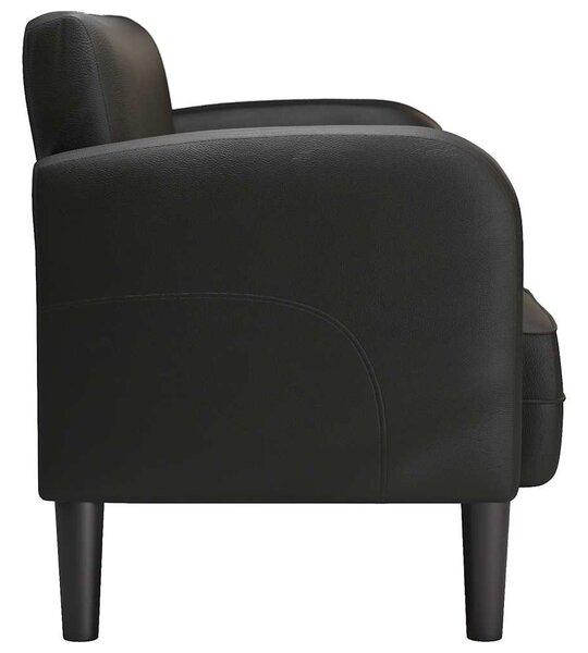 Fekete műbőr loveseat kanapé 110 cm