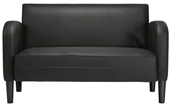 Fekete műbőr loveseat kanapé 110 cm