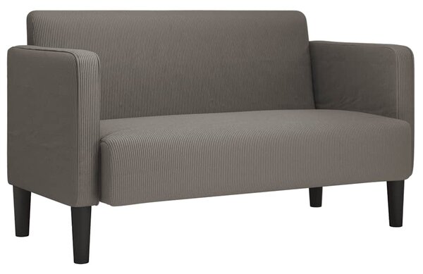 Világosszürke kordbársony szövet loveseat kanapé 109 cm