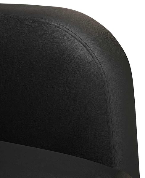 Fekete műbőr loveseat kanapé 110 cm