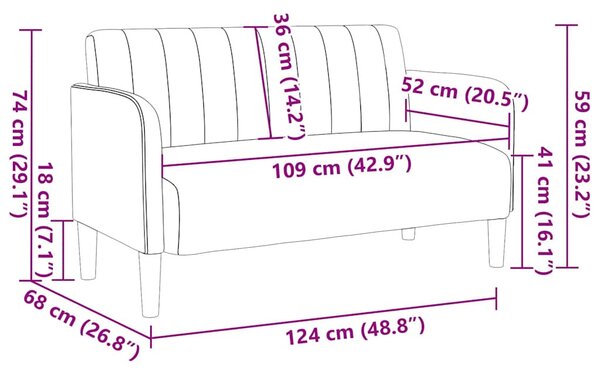 Sötétszürke bársony loveseat kanapé 109 cm