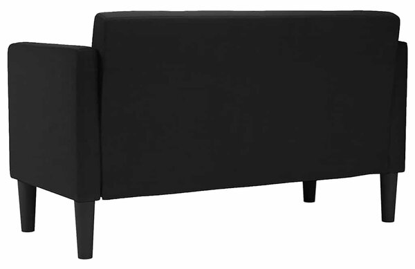 Fekete szövet loveseat kanapé 111 cm