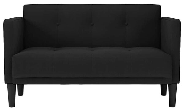 Fekete szövet loveseat kanapé 111 cm