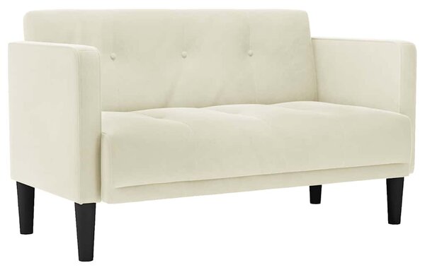 Krém bársony loveseat kanapé 111 cm