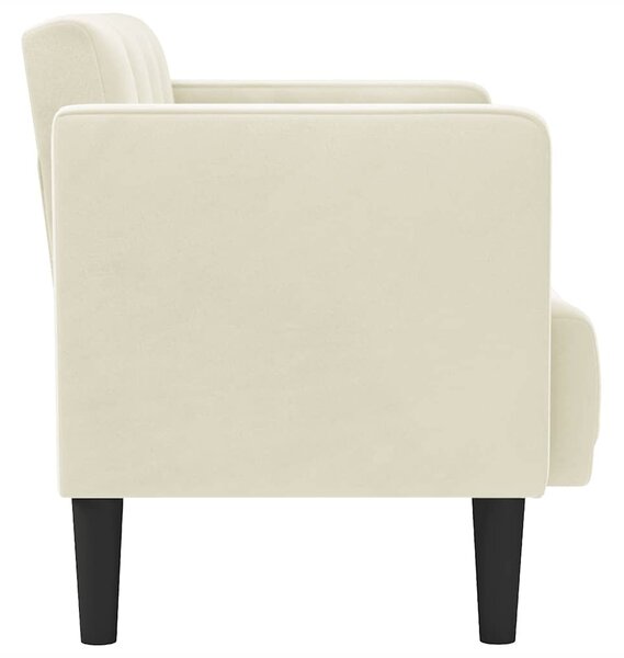Krém bársony loveseat kanapé 111 cm