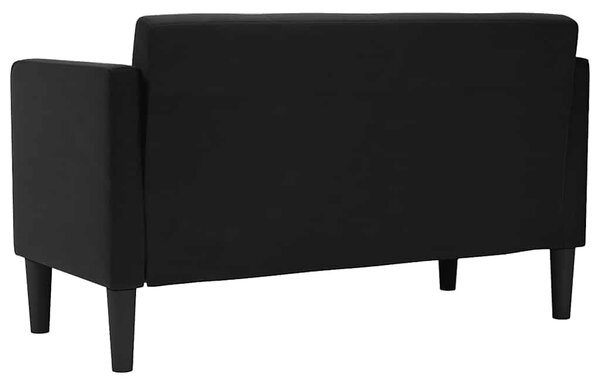 Fekete bársony loveseat kanapé 111 cm