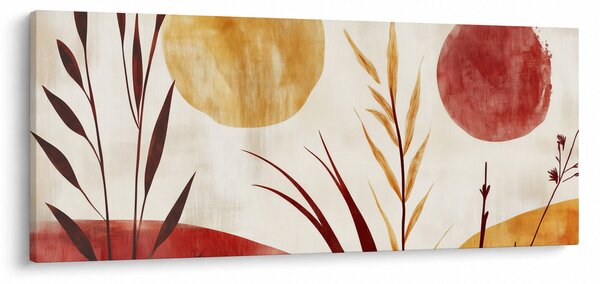 Kép - Növények és körök (120x50 cm)