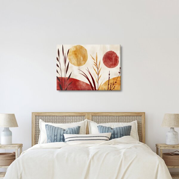 Kép - Növények és körök (70x50 cm)