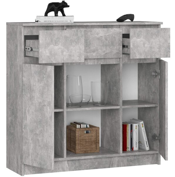 Fiókos komód fiókokkal és ajtókkal JUNIPER - beton