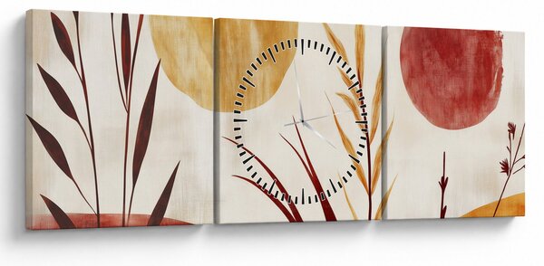 Kép - Növények és körök (órával) (90x30 cm)