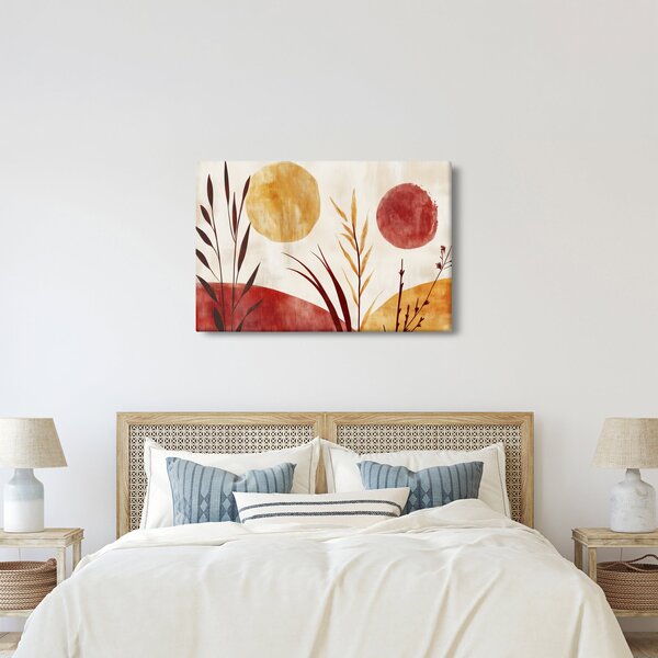 Kép - Növények és körök (90x60 cm)