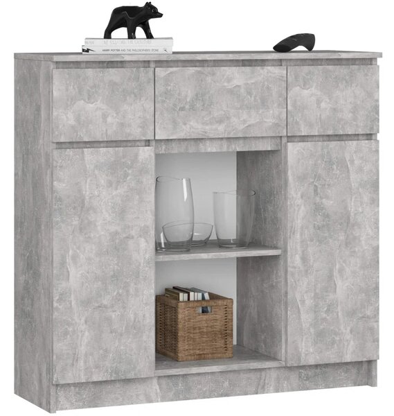 Fiókos komód fiókokkal és ajtókkal JUNIPER - beton
