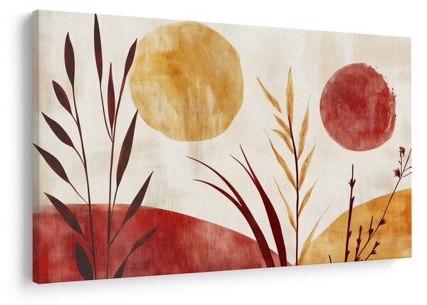 Kép - Növények és körök (90x60 cm)